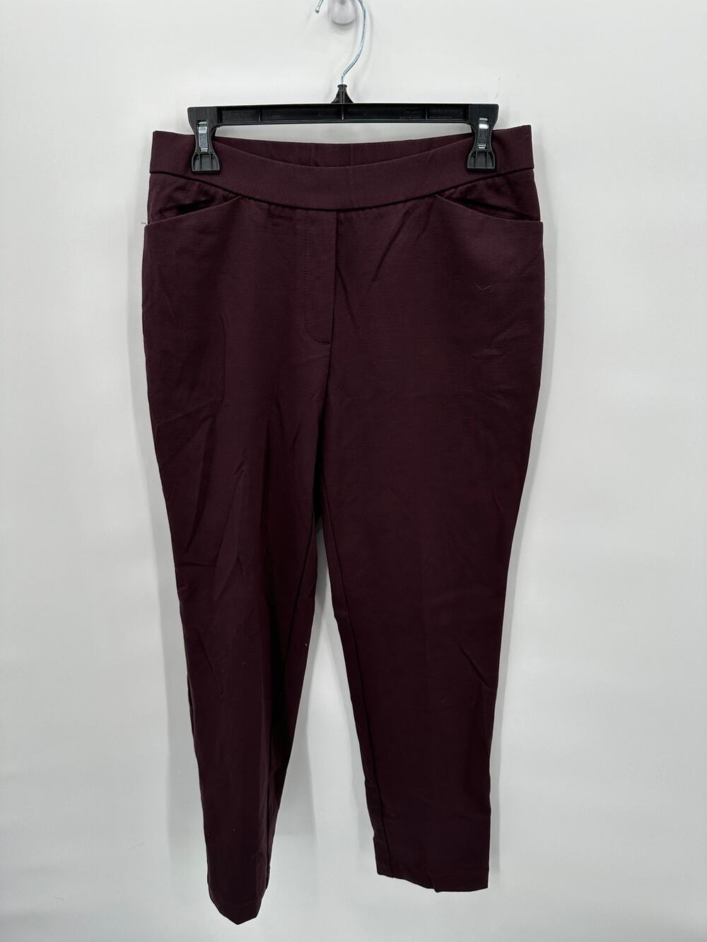 J. JILL Plum Purple Ponte Slim Leg Elastic Waist Stretch Pants // S